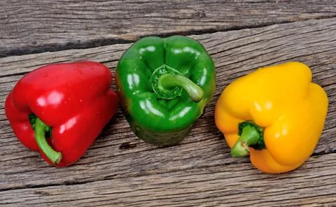 Colorful pepper on table Stock Photos