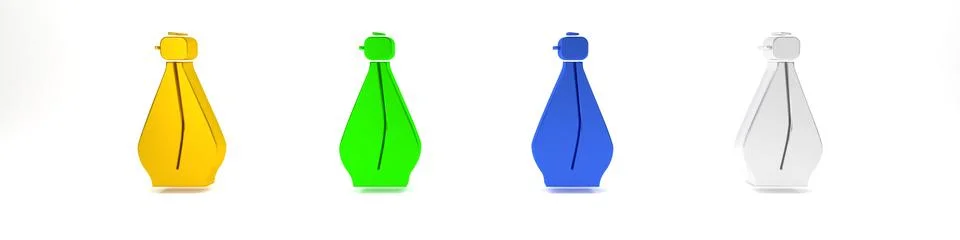 Colorful Perfume icon isolated on white background. Minimalism concept. 3D .. Stock Photos