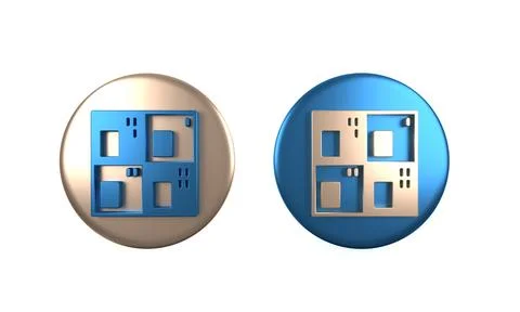 Colorful Periodic table of the elements icon isolated on white background. .. Stock Illustration