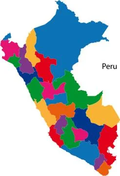Colorful peru map Stock Illustration