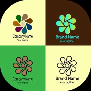 Colorful Petal Harmony Logo Stock Illustration