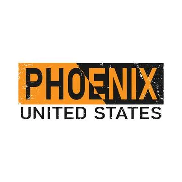 Colorful Phoenix text vector design for priting and t-shirt Stock Illustration