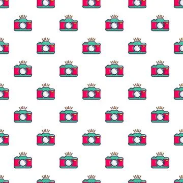 Colorful photo camera pattern Illustrazione stock