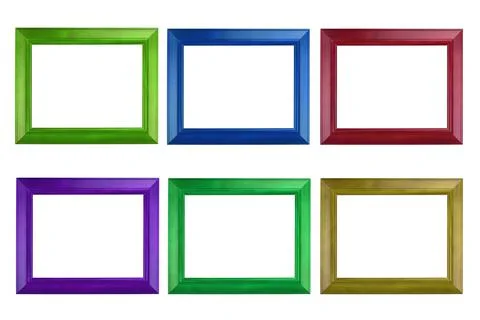 Colorful photo frame isolate on the background Stock Photos