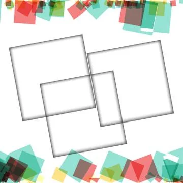 Colorful photo frames, vector illustrations. square borders with various colo Stock Illustration