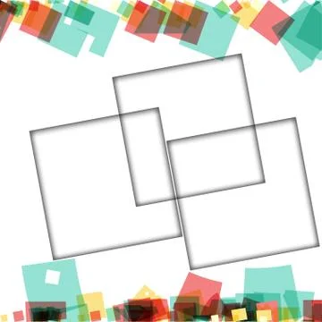 Colorful photo frames, vector illustrations. square borders with various colo Stock Illustration