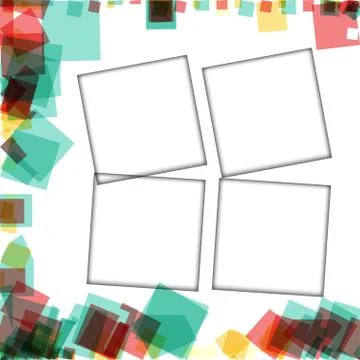 Colorful photo frames, vector illustrations. square borders with various colo Stock Illustration