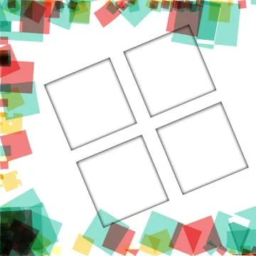 Colorful photo frames, vector illustrations. square borders with various colo Stock Illustration