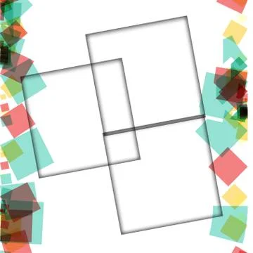Colorful photo frames, vector illustrations. square borders with various colo Illustrazione stock