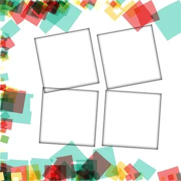 Colorful photo frames, vector illustrations. square borders with various colo Stock Illustration