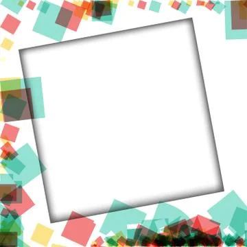 Colorful photo frames, vector illustrations. square borders with various colo Illustrazione stock