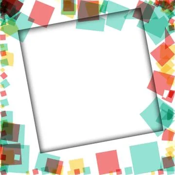 Colorful photo frames, vector illustrations. square borders with various colo Stock Illustration