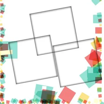 Colorful photo frames, vector illustrations. square borders with various colo Stockillustratie