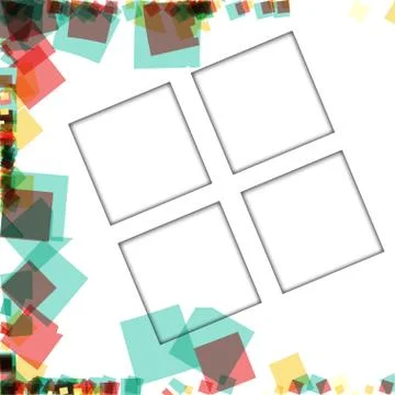 Colorful photo frames, vector illustrations. square borders with various colo Stock Illustration