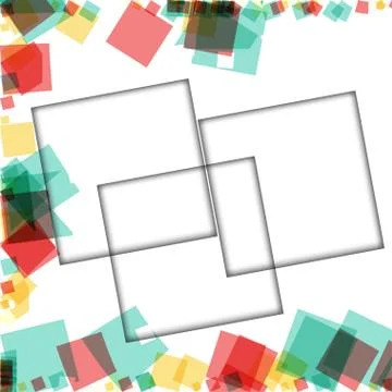 Colorful photo frames, vector illustrations. square borders with various colo Stock Illustration