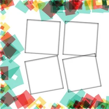 Colorful photo frames, vector illustrations. square borders with various colo Stock Illustration