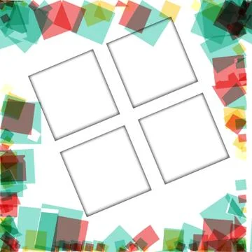 Colorful photo frames, vector illustrations. square borders with various colo Stock Illustration