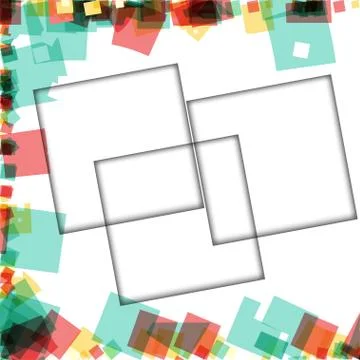 Colorful photo frames, vector illustrations. square borders with various colo Stock Illustration