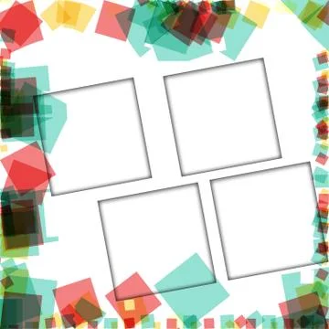 Colorful photo frames, vector illustrations. square borders with various colo Stock Illustration