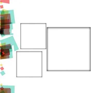 Colorful photo frames, vector illustrations. square borders with various colo 스톡 일러스트