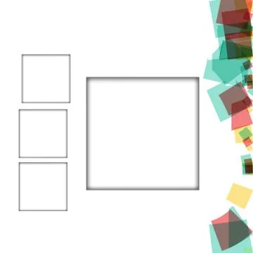 Colorful photo frames, vector illustrations. square borders with various colo Stock Illustration