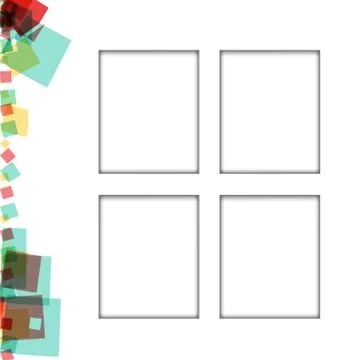 Colorful photo frames, vector illustrations. square borders with various colo Stock Illustration