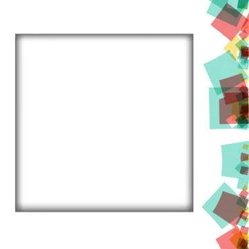 Colorful photo frames, vector illustrations. square borders with various colo Illustrazione stock