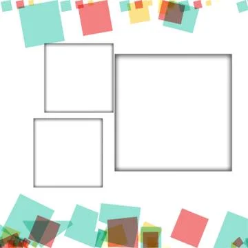 Colorful photo frames, vector illustrations. square borders with various colo Stock Illustration
