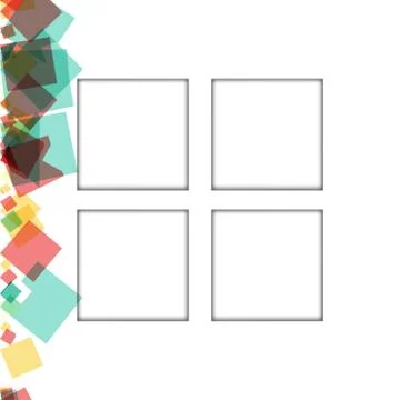 Colorful photo frames, vector illustrations. square borders with various colo Stock Illustration