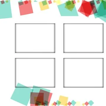 Colorful photo frames, vector illustrations. square borders with various colo Stockillustratie