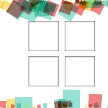 Colorful photo frames, vector illustrations. square borders with various colo Stockillustratie