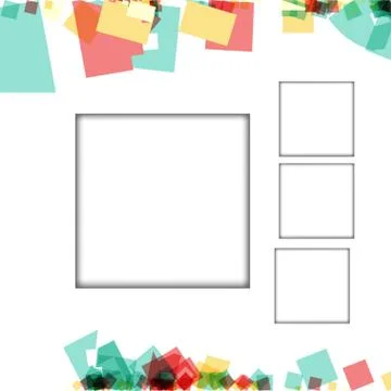 Colorful photo frames, vector illustrations. square borders with various colo Stockillustratie