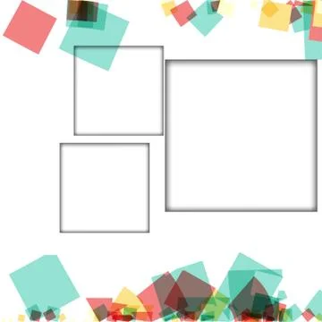 Colorful photo frames, vector illustrations. square borders with various colo Stockillustratie