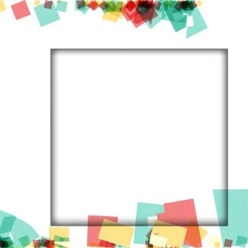 Colorful photo frames, vector illustrations. square borders with various colo Stock Illustration