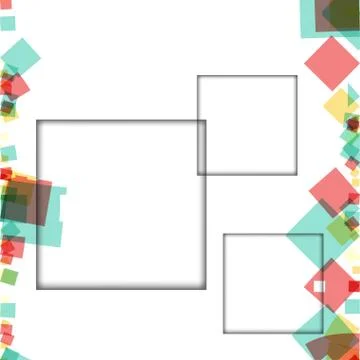 Colorful photo frames, vector illustrations. square borders with various colo Stock Illustration