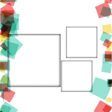 Colorful photo frames, vector illustrations. square borders with various colo Stock Illustration