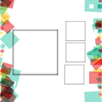 Colorful photo frames, vector illustrations. square borders with various colo Stock Illustration