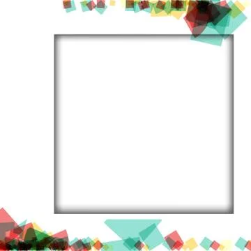 Colorful photo frames, vector illustrations. square borders with various colo Illustrazione stock