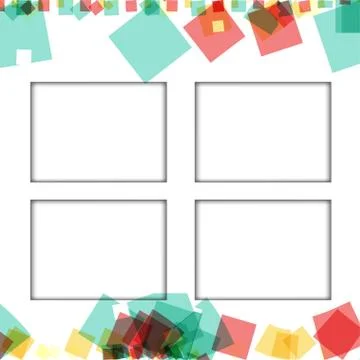 Colorful photo frames, vector illustrations. square borders with various colo Stock Illustration