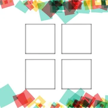 Colorful photo frames, vector illustrations. square borders with various colo Stock Illustration