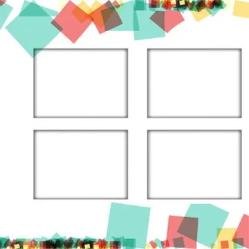 Colorful photo frames, vector illustrations. square borders with various colo Stockillustratie