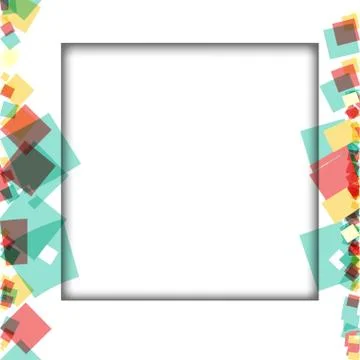 Colorful photo frames, vector illustrations. square borders with various colo Illustrazione stock