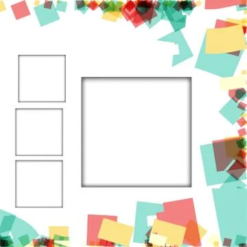 Colorful photo frames, vector illustrations. square borders with various colo Stockillustratie
