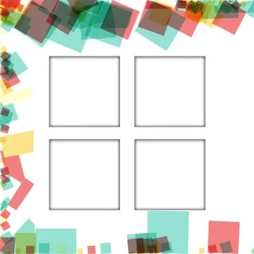 Colorful photo frames, vector illustrations. square borders with various colo Stock Illustration