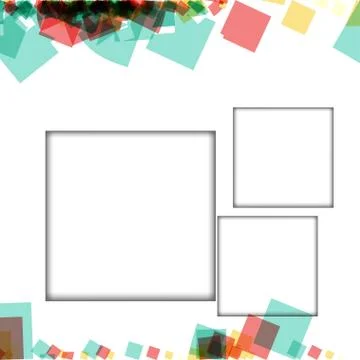 Colorful photo frames, vector illustrations. square borders with various colo Stock Illustration