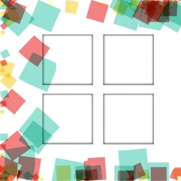 Colorful photo frames, vector illustrations. square borders with various colo Stock Illustration