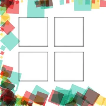 Colorful photo frames, vector illustrations. square borders with various colo Stockillustratie