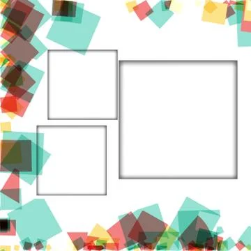 Colorful photo frames, vector illustrations. square borders with various colo Stock Illustration
