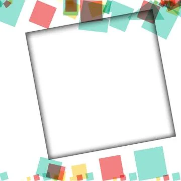 Colorful photo frames, vector illustrations. square borders with various colo Illustrazione stock