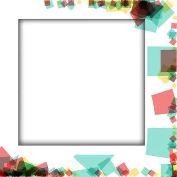 Colorful photo frames, vector illustrations. square borders with various colo Stock Illustration